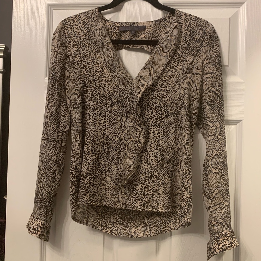 Silky Blouse with Snakeskin Print